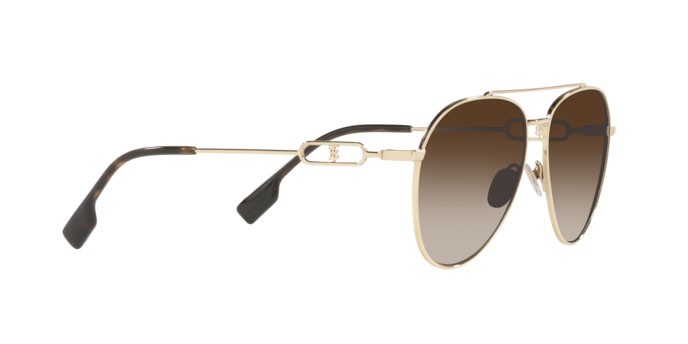 Occhiali da sole Burberry Carmen BE 3128 (110913) colore light gold forma aviator lenti brown gradient