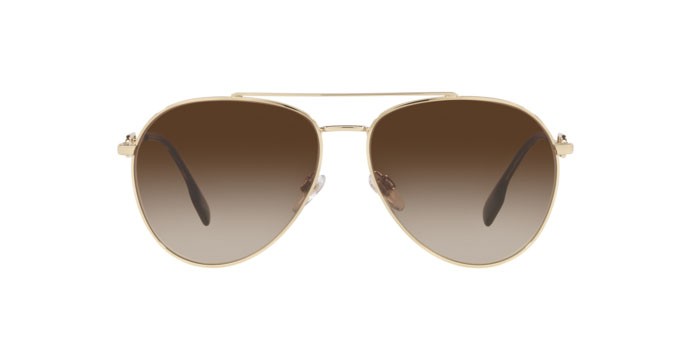 Occhiali da sole Burberry Carmen BE 3128 (110913) colore light gold forma aviator lenti brown gradient