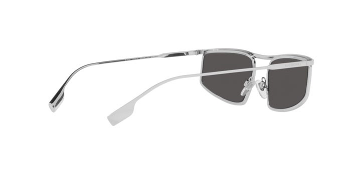 Sonnenbrillen Burberry Ruby BE 3129 (100587) farbe silver form rechteckig gläser dark grey