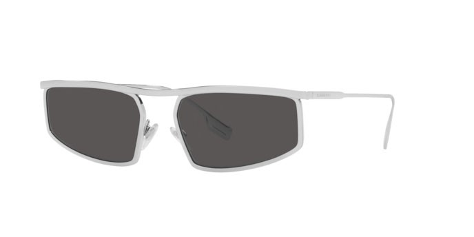 Sonnenbrillen Burberry Ruby BE 3129 (100587) farbe silver form rechteckig gläser dark grey