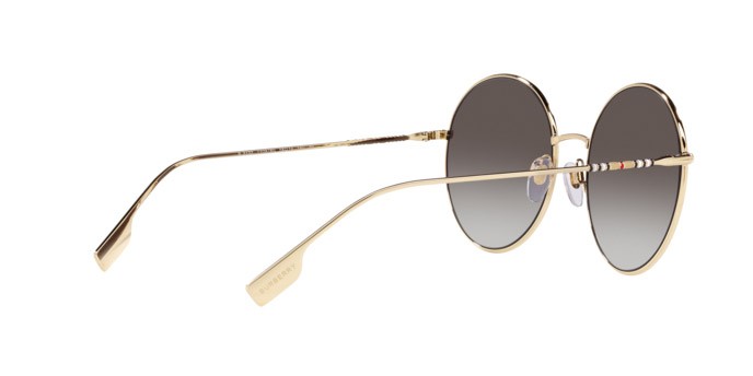 Sonnenbrillen Burberry Pippa BE 3132 (11098G) farbe light gold form rund gläser gradient grey