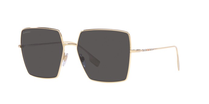 Sunglasses Burberry Daphne BE 3133 (110987) color light gold shape square lenses dark grey