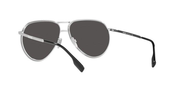 Occhiali da sole Burberry Scott BE 3135 (100587) colore silver forma aviator lenti dark grey