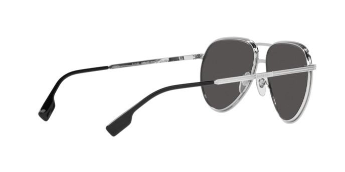 Occhiali da sole Burberry Scott BE 3135 (100587) colore silver forma aviator lenti dark grey