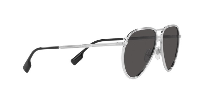 Occhiali da sole Burberry Scott BE 3135 (100587) colore silver forma aviator lenti dark grey