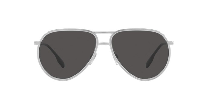 Occhiali da sole Burberry Scott BE 3135 (100587) colore silver forma aviator lenti dark grey