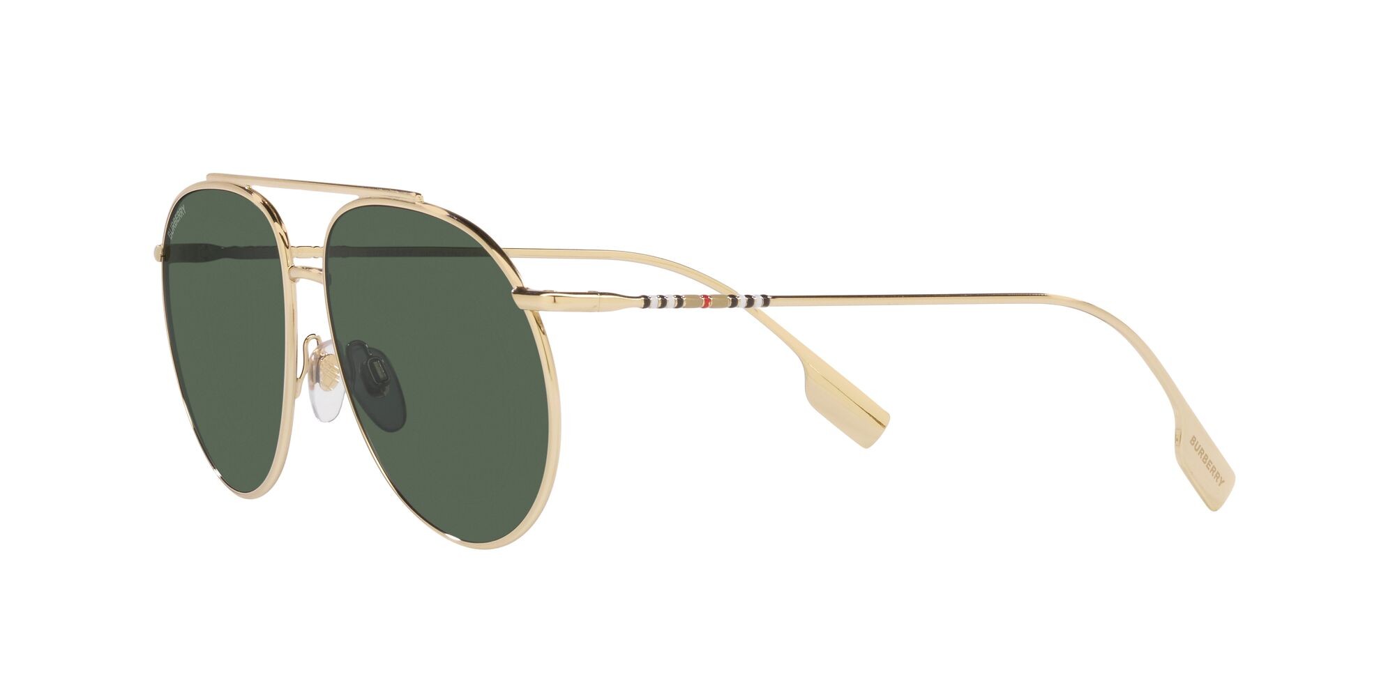 Sonnenbrillen Burberry Alice BE 3138 (110971) farbe oro chiaro form aviator gläser verde scuro