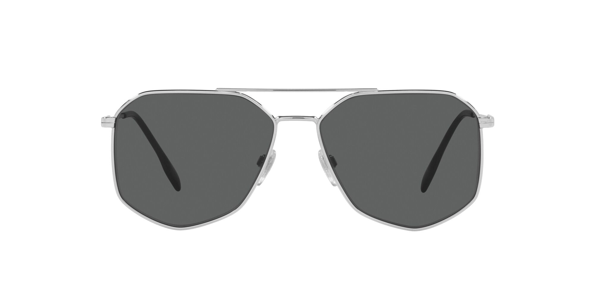 Sonnenbrillen Burberry Ozwald BE 3139 (100587) farbe argento form unregelmäßig gläser grigio scuro