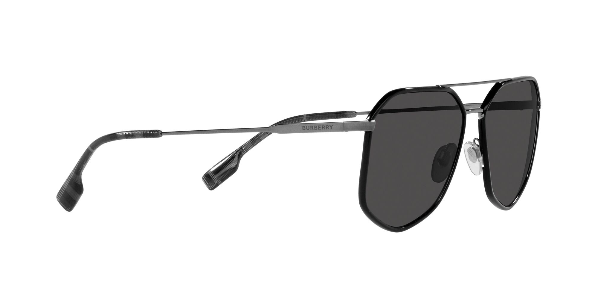 Occhiali da sole Burberry Ozwald BE 3139 (114487) colore nero forma irregolare lenti grigio scuro