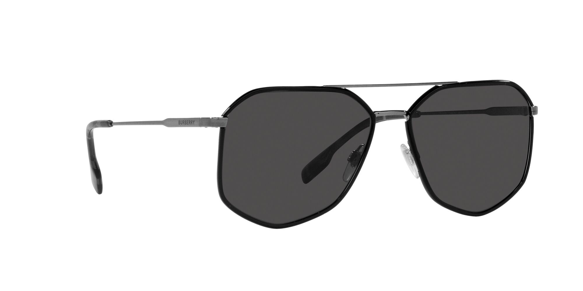 Occhiali da sole Burberry Ozwald BE 3139 (114487) colore nero forma irregolare lenti grigio scuro