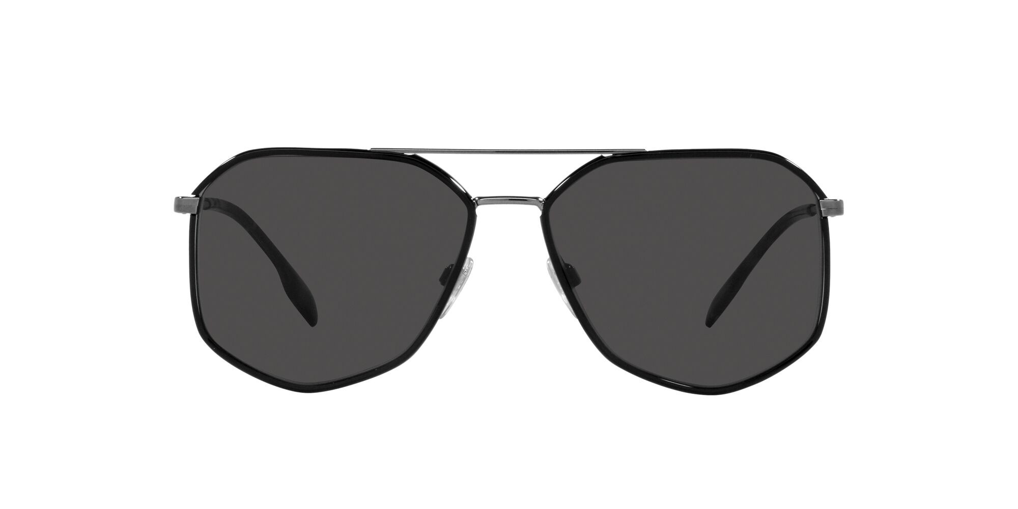 Occhiali da sole Burberry Ozwald BE 3139 (114487) colore nero forma irregolare lenti grigio scuro