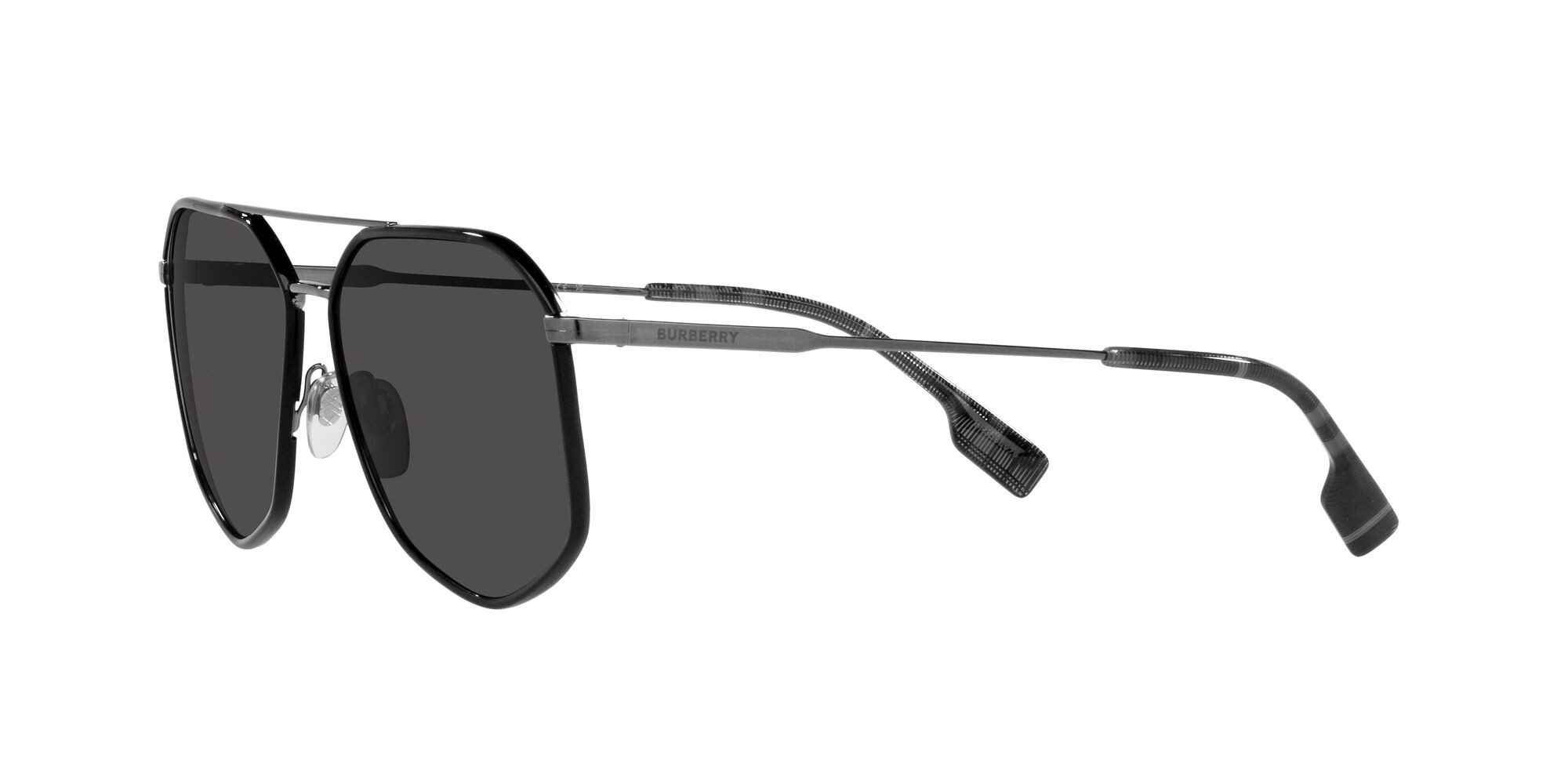 Occhiali da sole Burberry Ozwald BE 3139 (114487) colore nero forma irregolare lenti grigio scuro