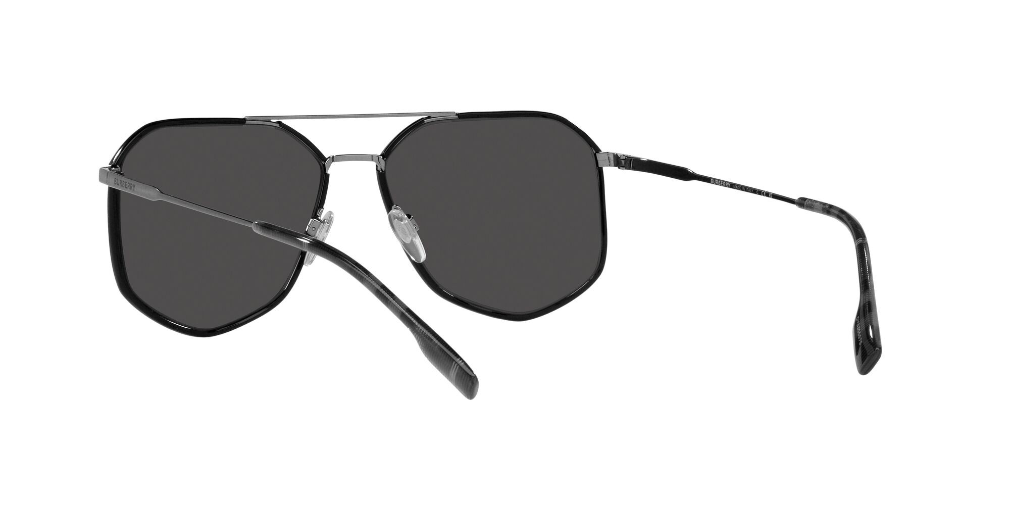 Occhiali da sole Burberry Ozwald BE 3139 (114487) colore nero forma irregolare lenti grigio scuro