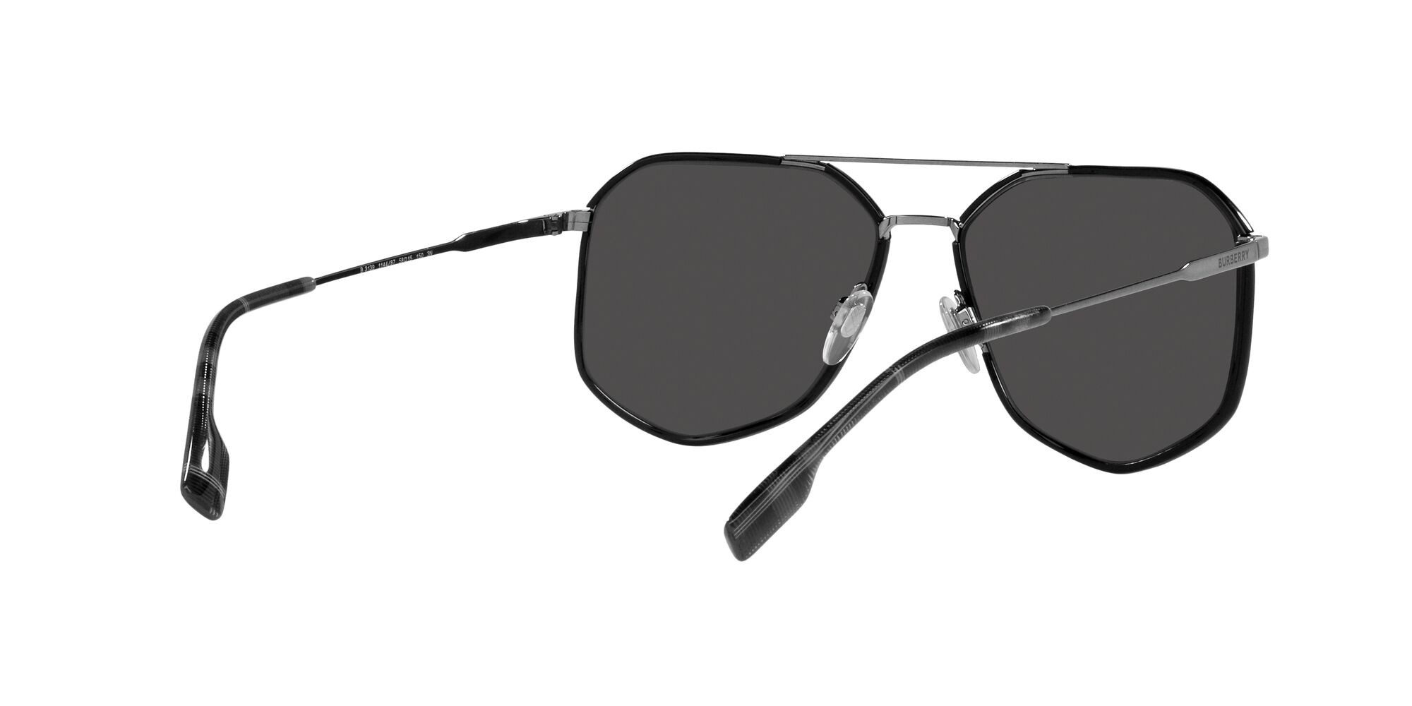 Occhiali da sole Burberry Ozwald BE 3139 (114487) colore nero forma irregolare lenti grigio scuro