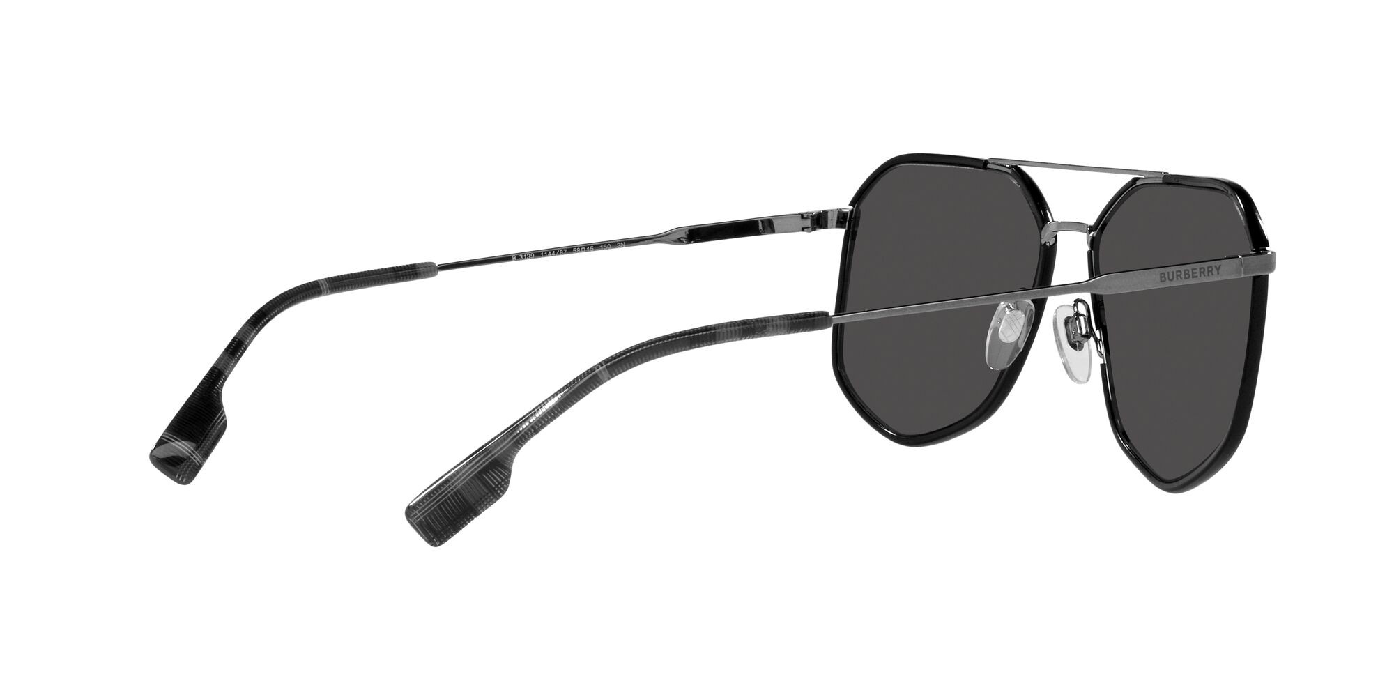 Occhiali da sole Burberry Ozwald BE 3139 (114487) colore nero forma irregolare lenti grigio scuro