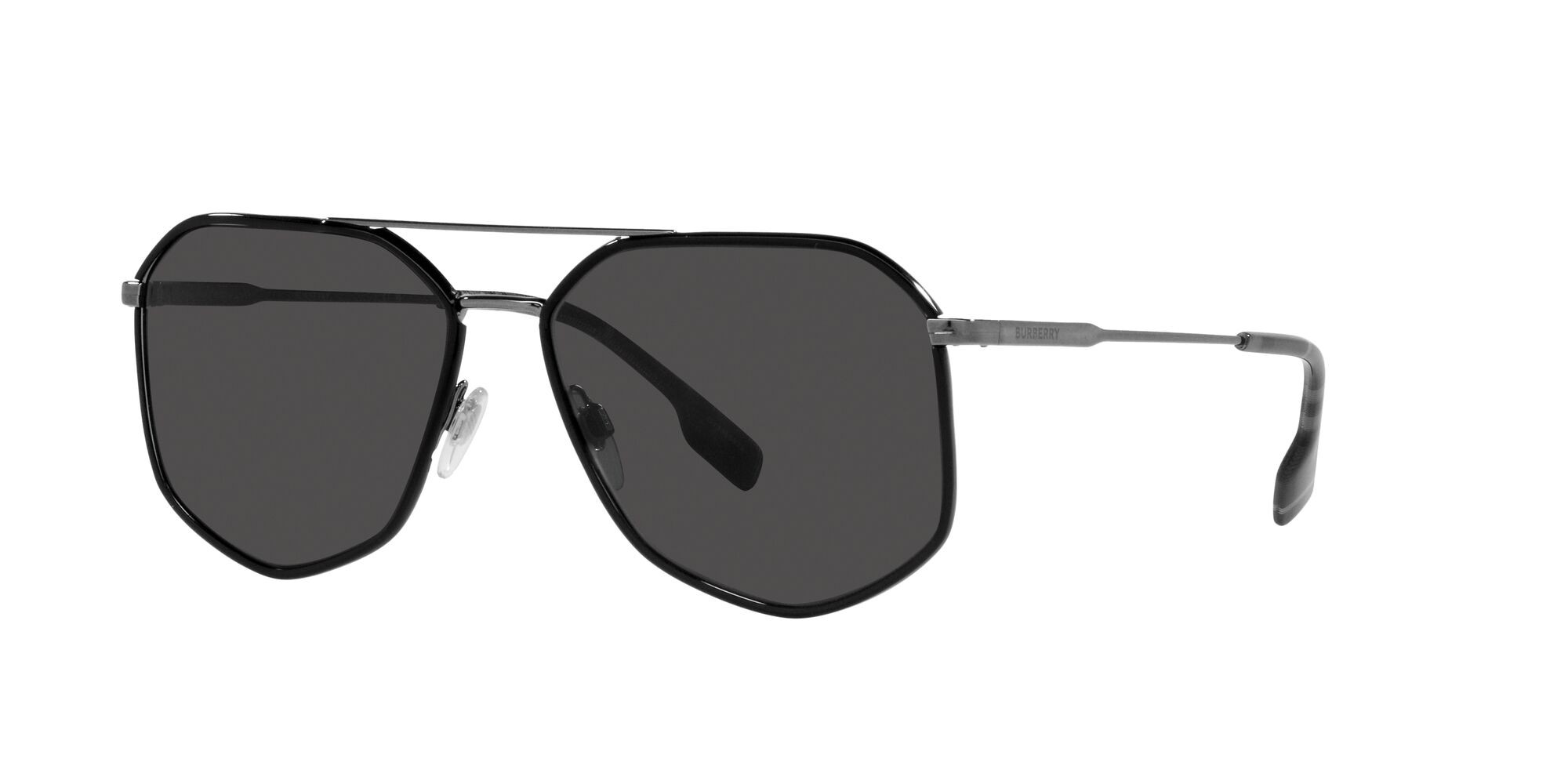 Occhiali da sole Burberry Ozwald BE 3139 (114487) colore nero forma irregolare lenti grigio scuro