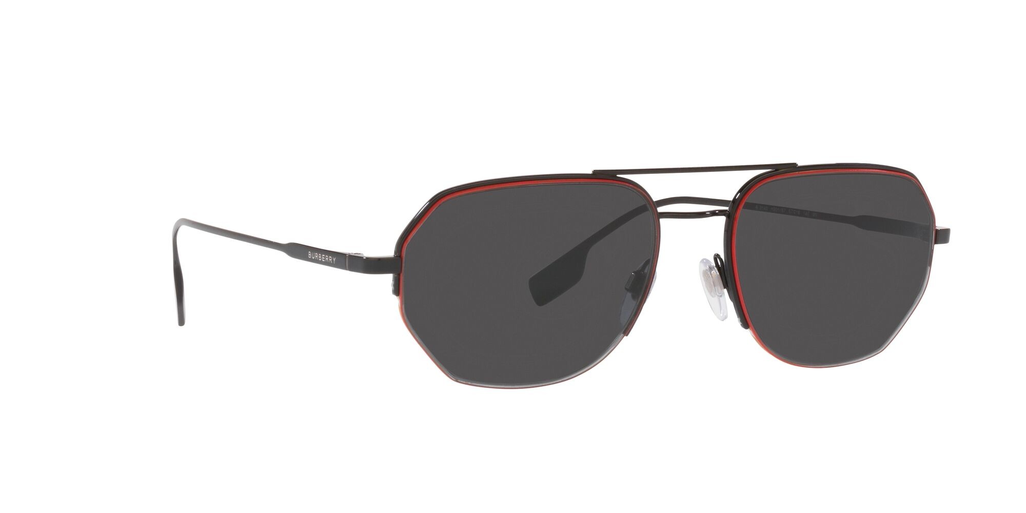 Occhiali da sole Burberry Henry BE 3140 (100187) colore nero forma irregolare lenti grey border red/beige