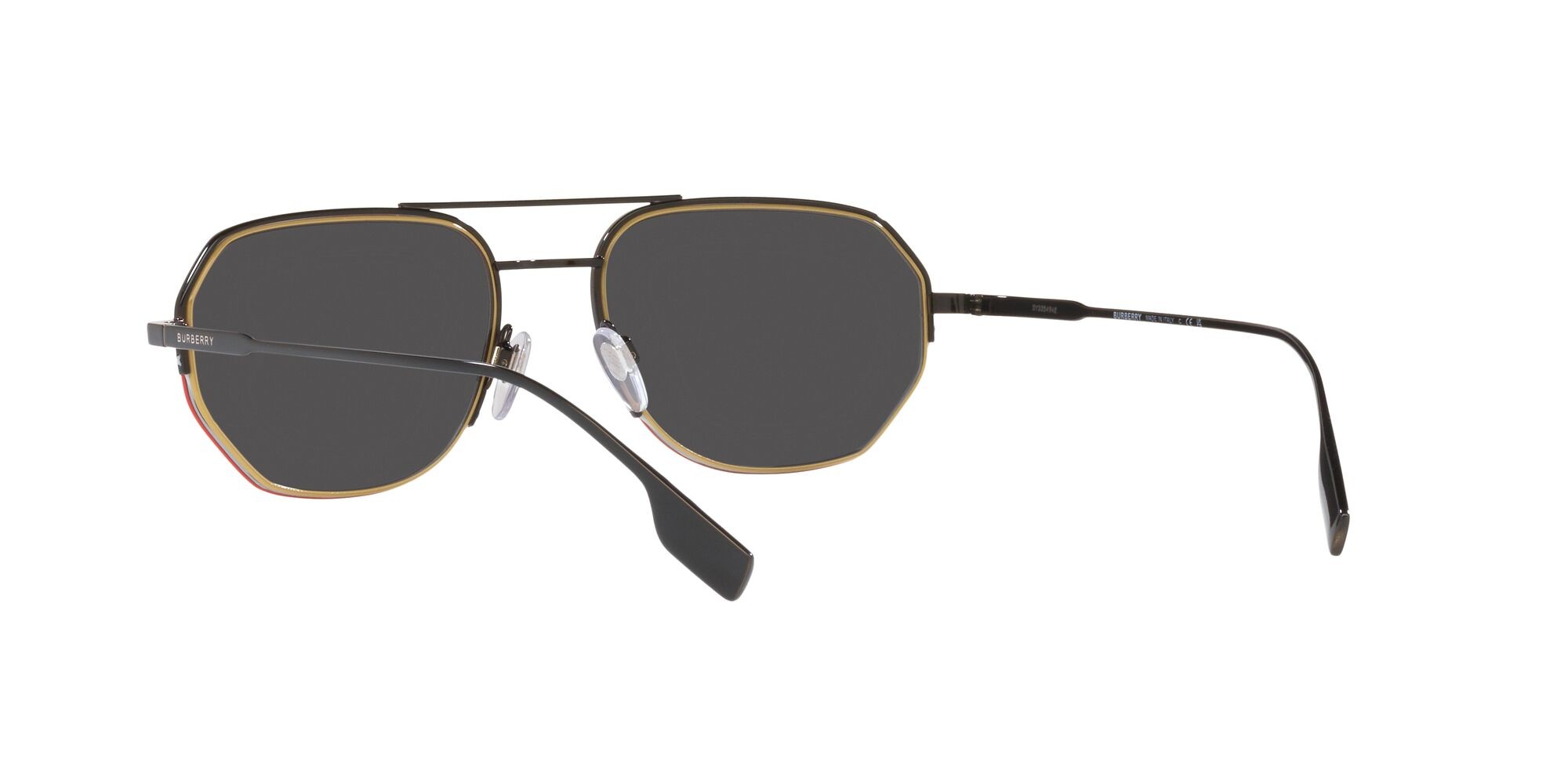 Occhiali da sole Burberry Henry BE 3140 (100187) colore nero forma irregolare lenti grey border red/beige