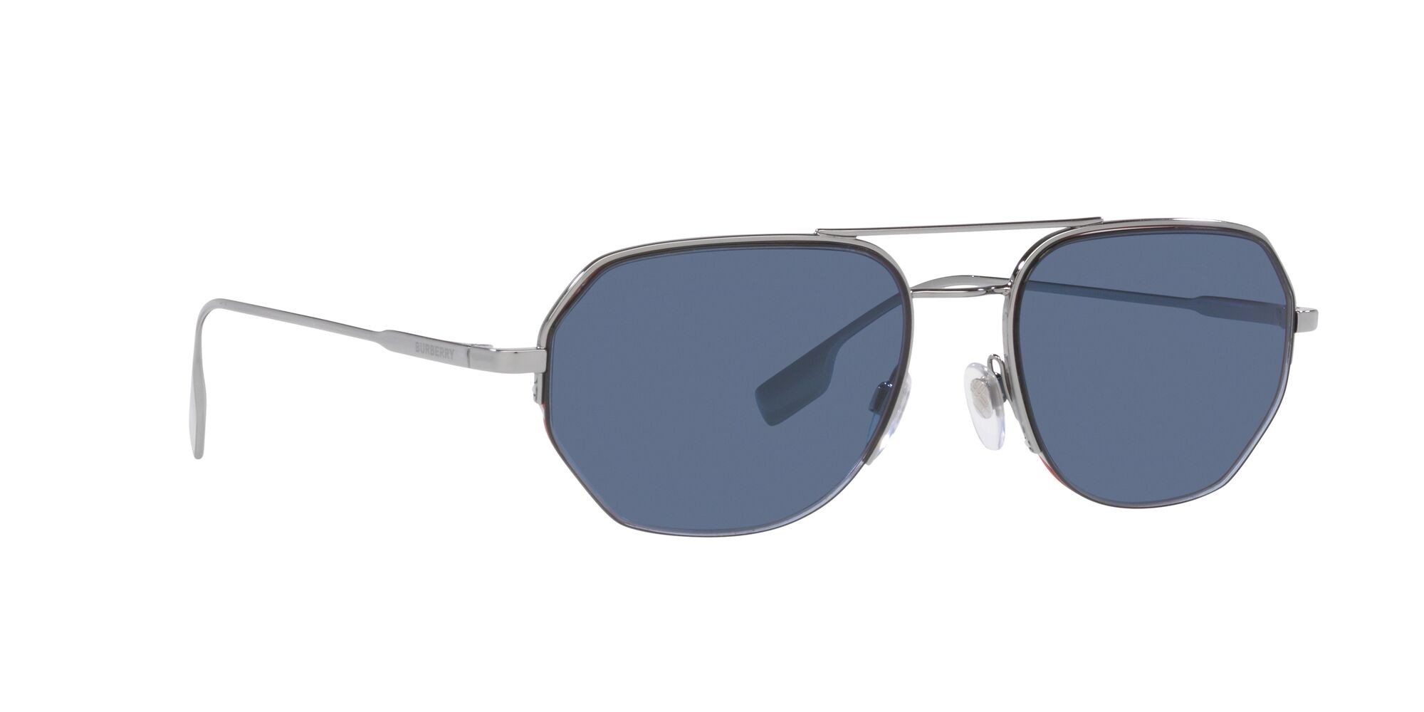 Sonnenbrillen Burberry Henry BE 3140 (100380) farbe gunmetal form unregelmäßig gläser blue border black/red