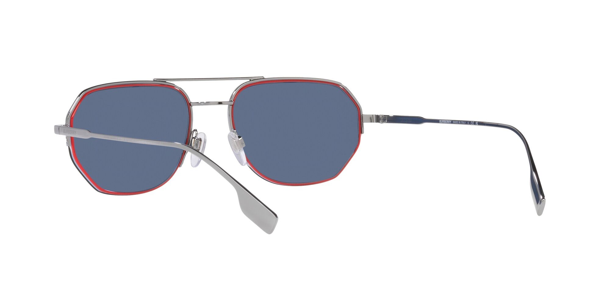 Sonnenbrillen Burberry Henry BE 3140 (100380) farbe gunmetal form unregelmäßig gläser blue border black/red