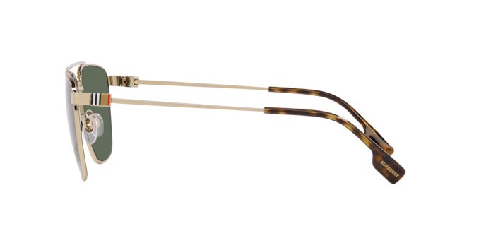 Occhiali da sole Burberry Blaine BE 3141 (110971) colore oro chiaro forma aviator lenti verde scuro