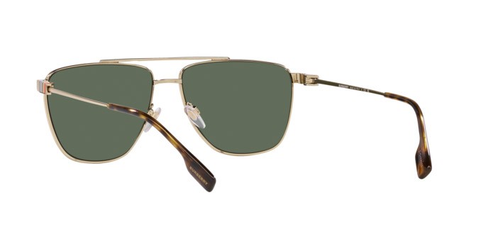 Occhiali da sole Burberry Blaine BE 3141 (110971) colore oro chiaro forma aviator lenti verde scuro