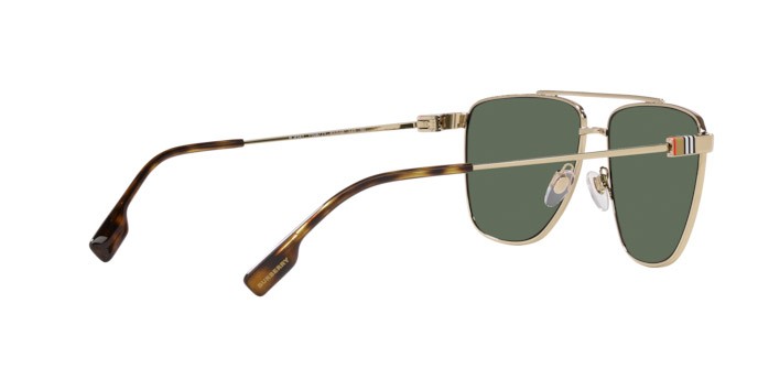 Occhiali da sole Burberry Blaine BE 3141 (110971) colore oro chiaro forma aviator lenti verde scuro