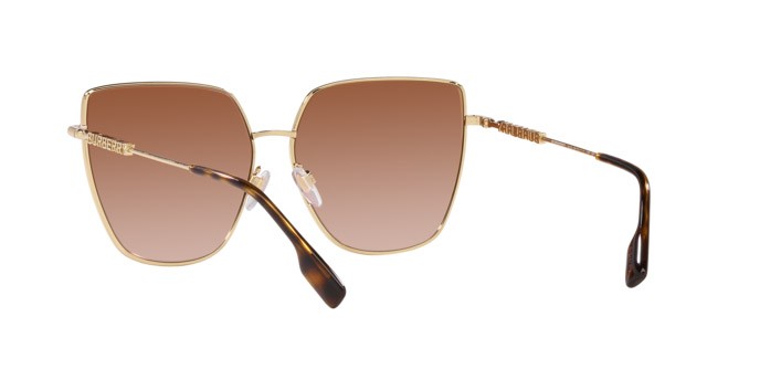 Sonnenbrillen Burberry Alexis BE 3143 (110913) farbe oro chiaro form unregelmäßig gläser marrone sfumato