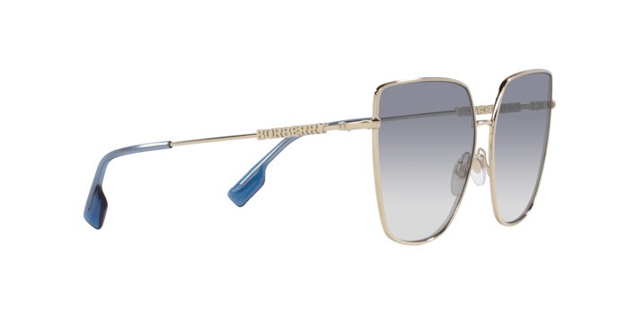 Occhiali da sole Burberry Alexis BE 3143 (110979) colore oro chiaro forma irregolare lenti trasparente sfumato blu