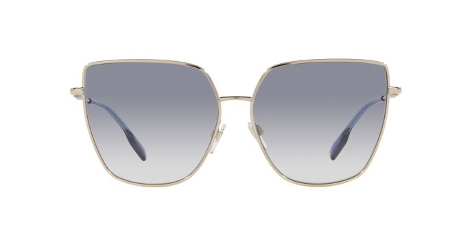Occhiali da sole Burberry Alexis BE 3143 (110979) colore oro chiaro forma irregolare lenti trasparente sfumato blu
