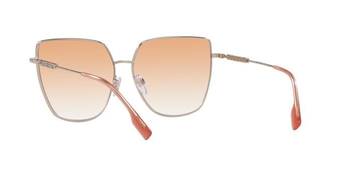 Sonnenbrillen Burberry Alexis BE 3143 (1109V0) farbe oro chiaro form unregelmäßig gläser trasparente sfumato rosso