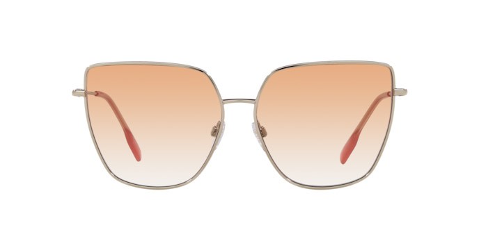 Sonnenbrillen Burberry Alexis BE 3143 (1109V0) farbe oro chiaro form unregelmäßig gläser trasparente sfumato rosso