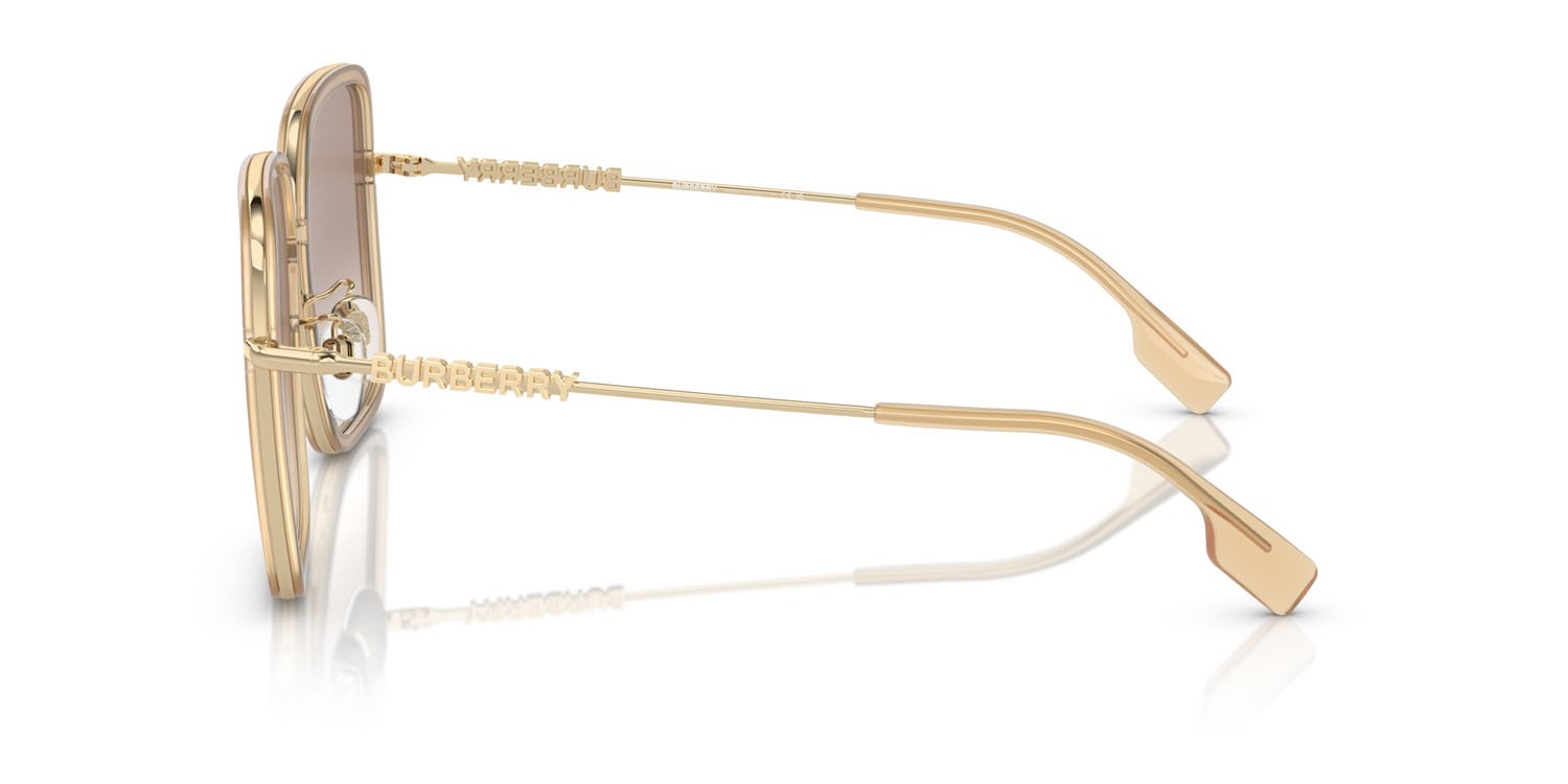 Occhiali da sole Burberry Dionne BE 3145D (134913) colore beige opalino forma quadrato lenti marrone sfumato