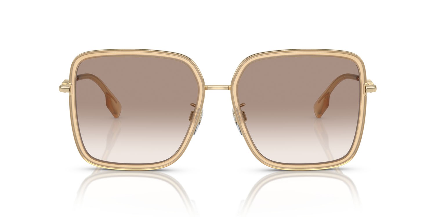 Occhiali da sole Burberry Dionne BE 3145D (134913) colore beige opalino forma quadrato lenti marrone sfumato