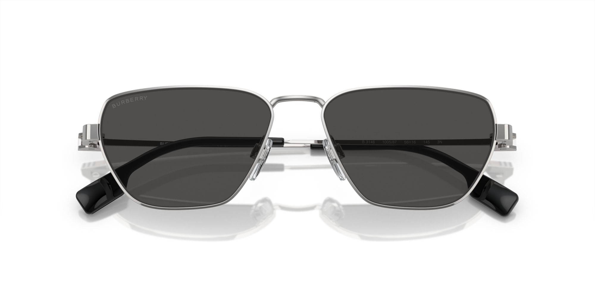 Sonnenbrillen Burberry BE 3146 (100587) farbe argento form unregelmäßig gläser grigio scuro