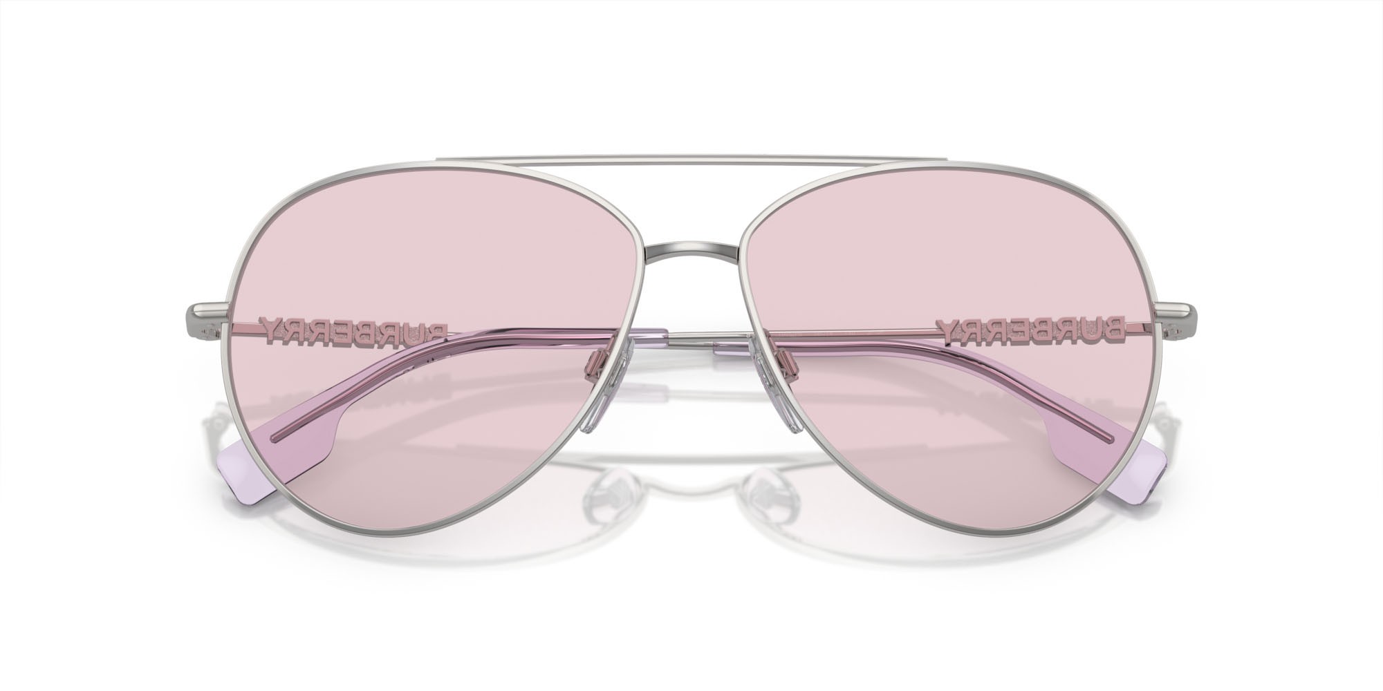 Sonnenbrillen Burberry BE 3147 (1005P5) farbe argento form aviator gläser rosa fotocromatica