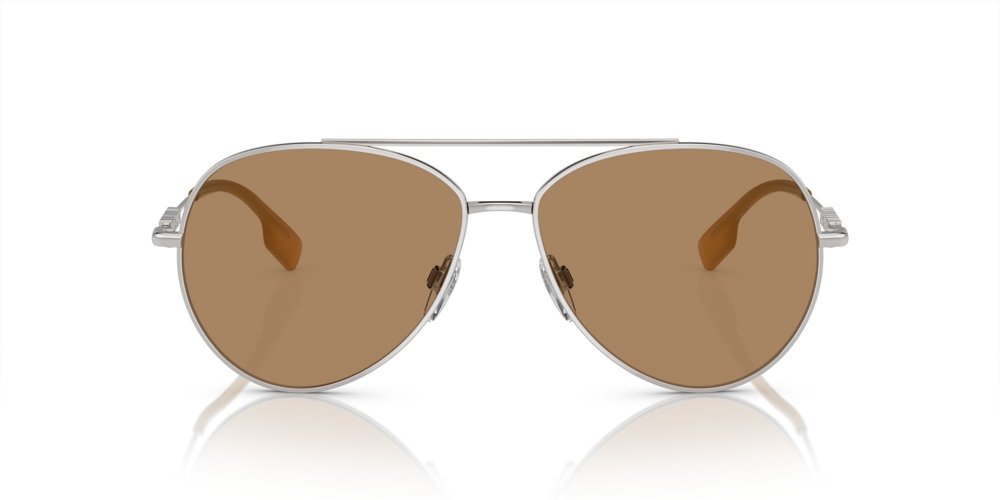 Sonnenbrillen Burberry BE 3147 (1344M4) farbe argento form aviator gläser fotocromatica marrone