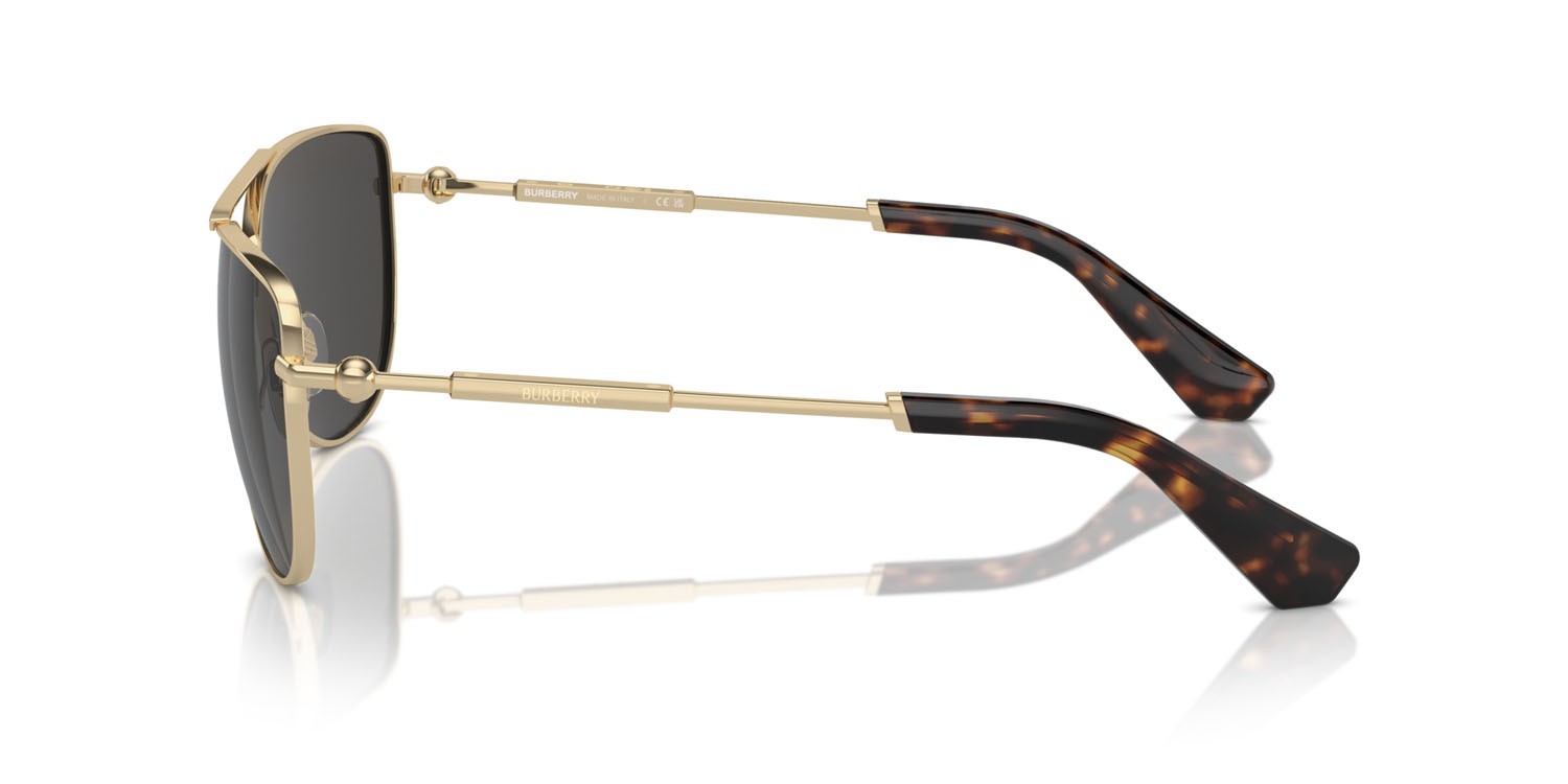 Sunglasses Burberry BE 3149 (110987) color oro chiaro shape aviator lenses grigio scuro