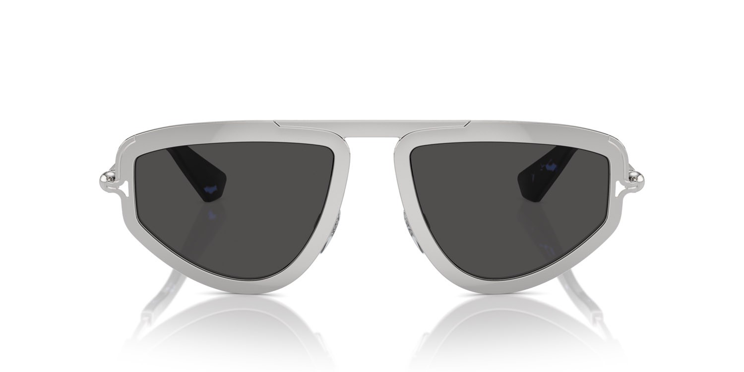 Sunglasses Burberry BE 3150 (100587) color argento shape irregular lenses grigio scuro