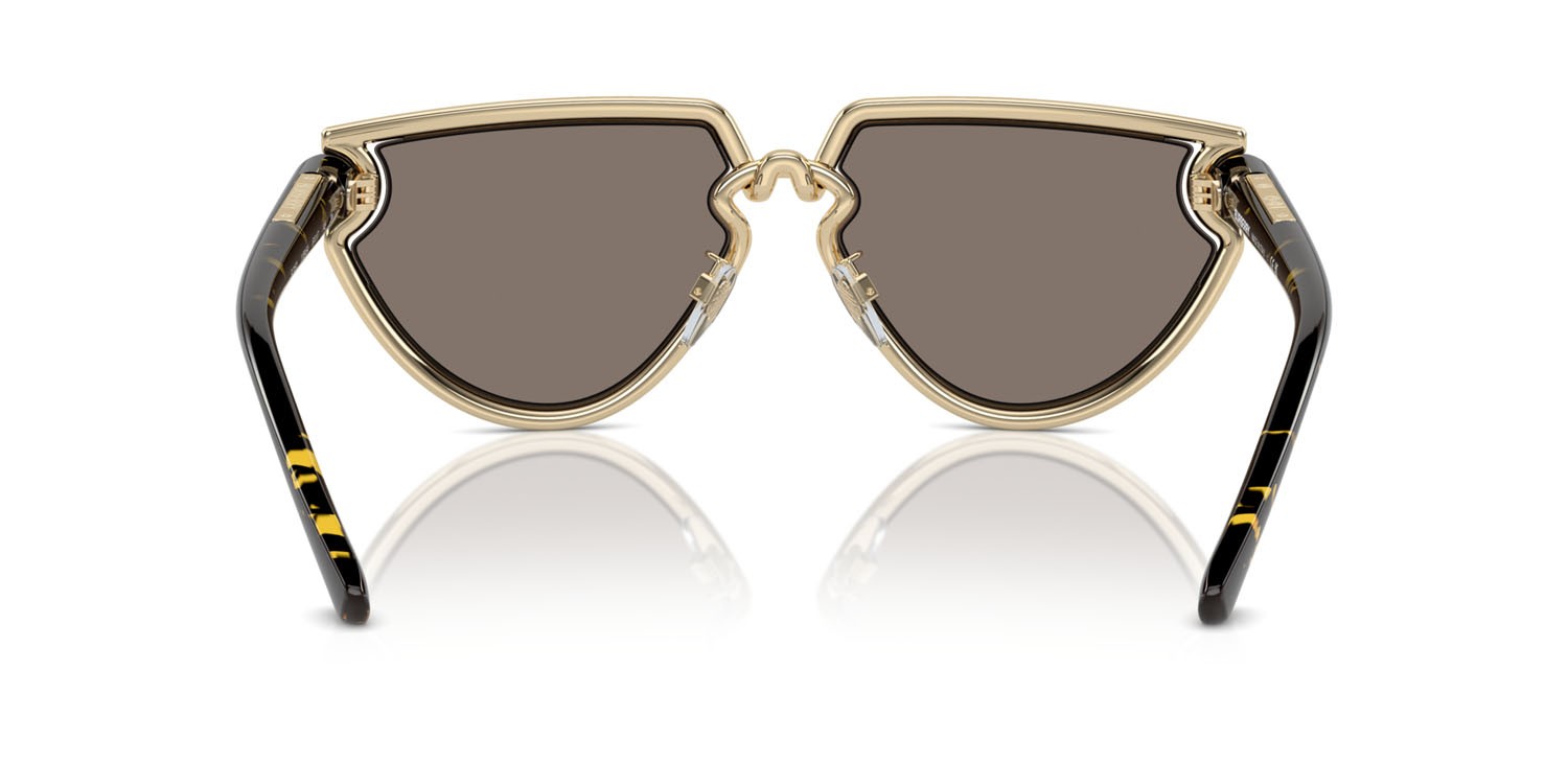 Sunglasses Burberry BE 3152 (11095A) color oro chiaro shape irregular lenses marrone chiaro specchiato oro
