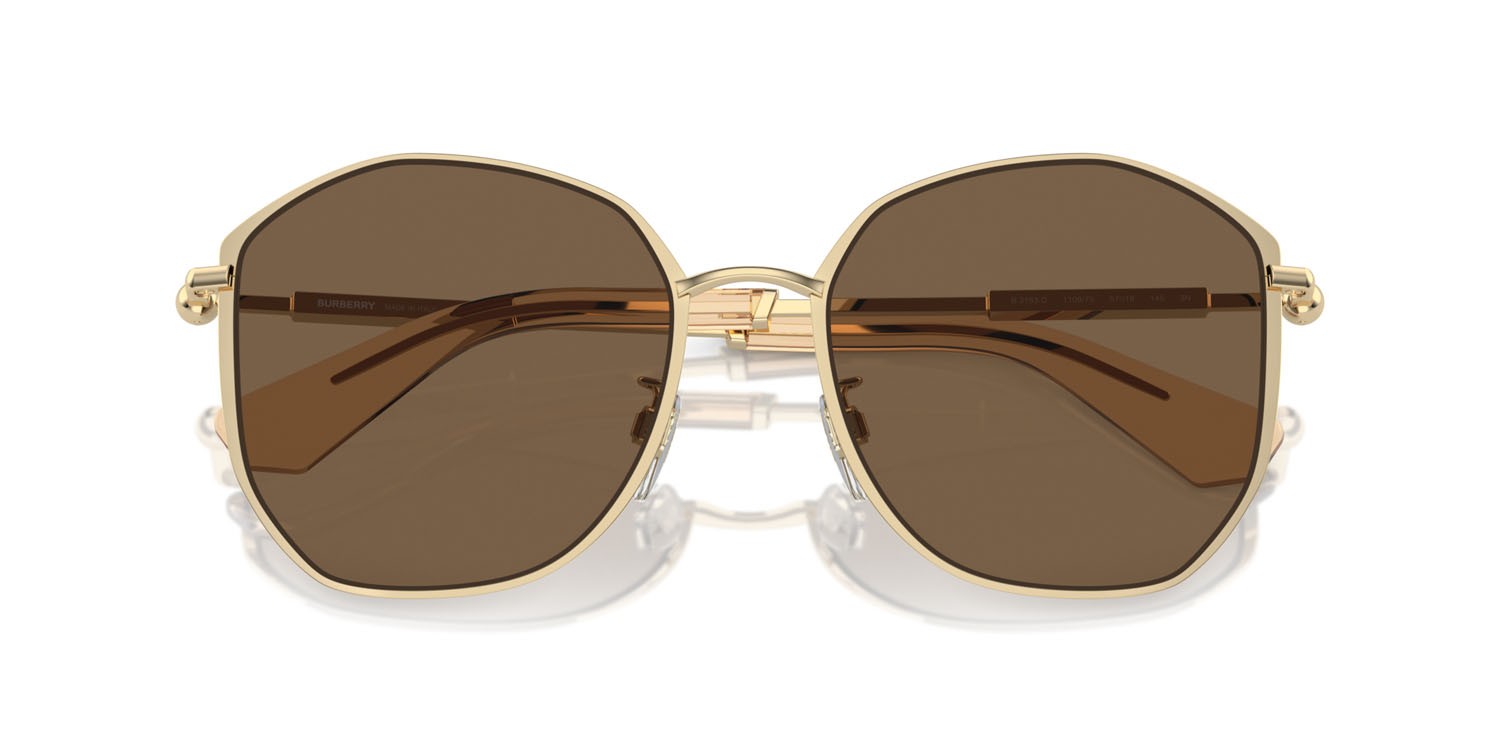 Occhiali da sole Burberry BE 3153D (110973) colore oro chiaro forma irregolare lenti marrone scuro