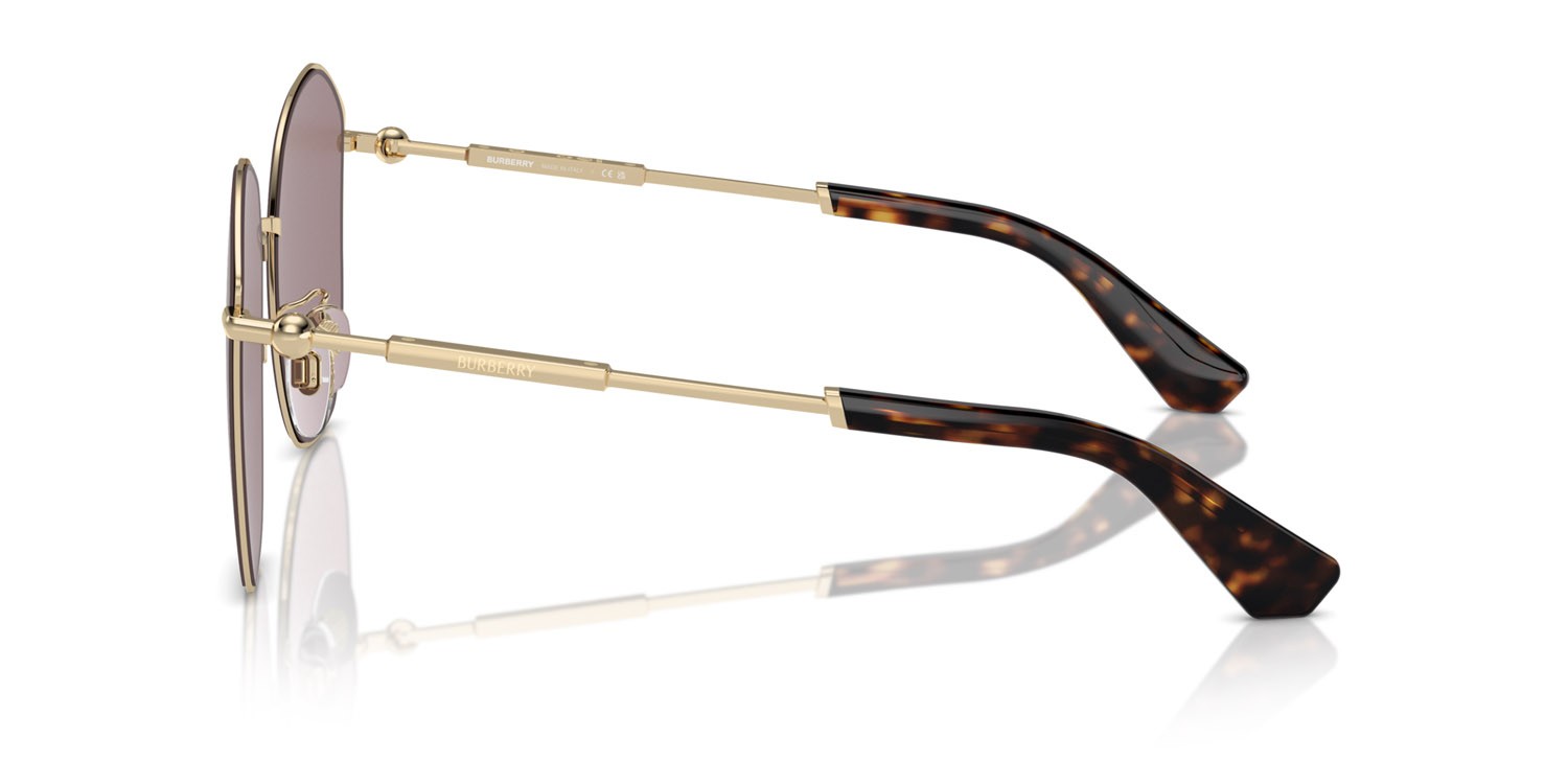 Occhiali da sole Burberry BE 3153D (11097N) colore oro chiaro forma irregolare lenti viola chiaro/marrone