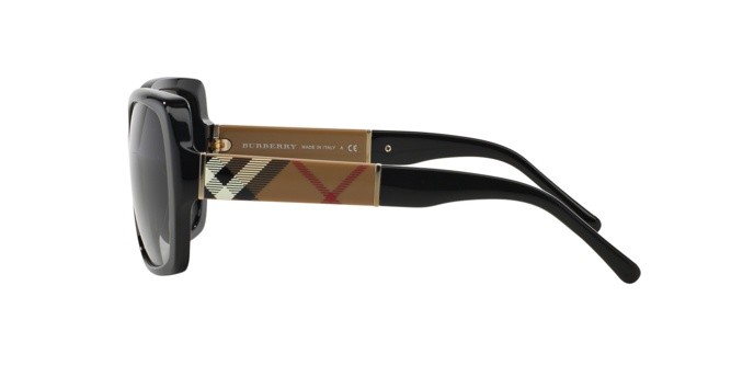 Sunglasses Burberry BE 4160 (34338G) color black shape square lenses grey gradient