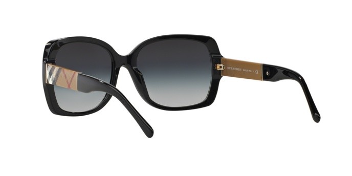 Sunglasses Burberry BE 4160 (34338G) color black shape square lenses grey gradient