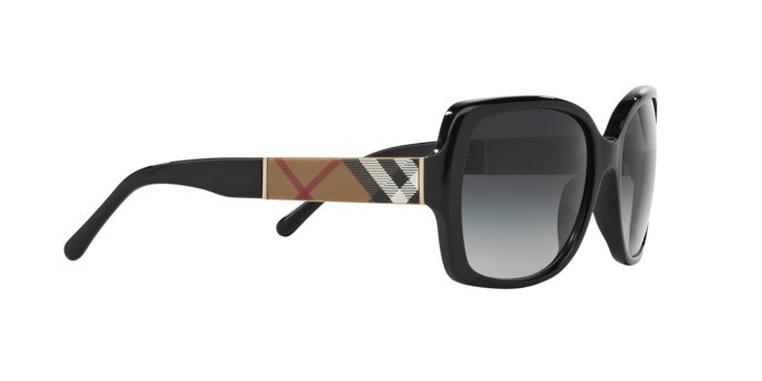 Sunglasses Burberry BE 4160 (34338G) color black shape square lenses grey gradient