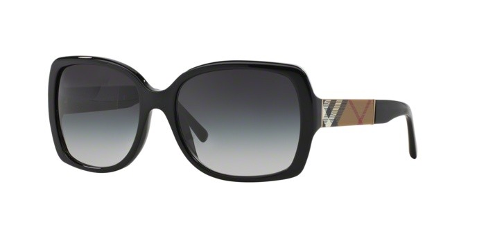 Sunglasses Burberry BE 4160 (34338G) color black shape square lenses grey gradient