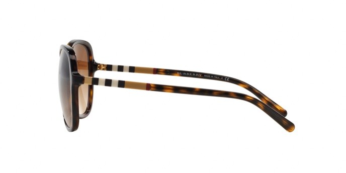Sonnenbrillen Burberry BE 4197 (300213) farbe dark havana form rund gläser brown gradient