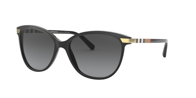 Sunglasses Burberry BE 4216 (3001T3) color black shape cat eye lenses polar grey gradient
