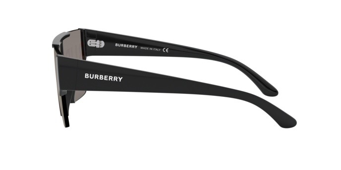 Occhiali da sole Burberry BE 4291 (3001/G) colore black forma rettangolare lenti grey tamp burberry silver/gold