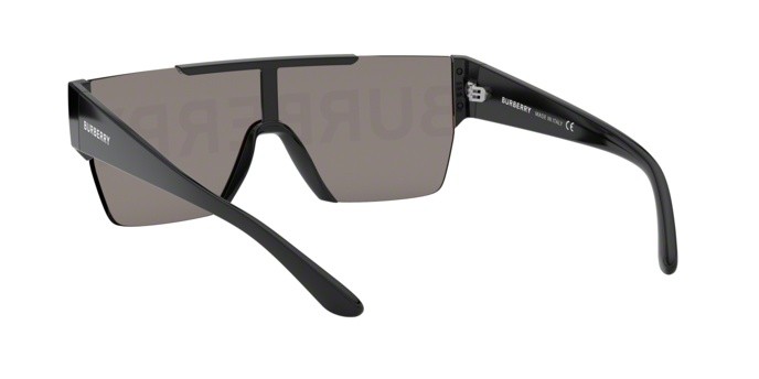 Occhiali da sole Burberry BE 4291 (3001/G) colore black forma rettangolare lenti grey tamp burberry silver/gold